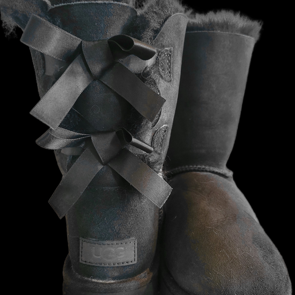UGG Girls Black Sheepskin Boots